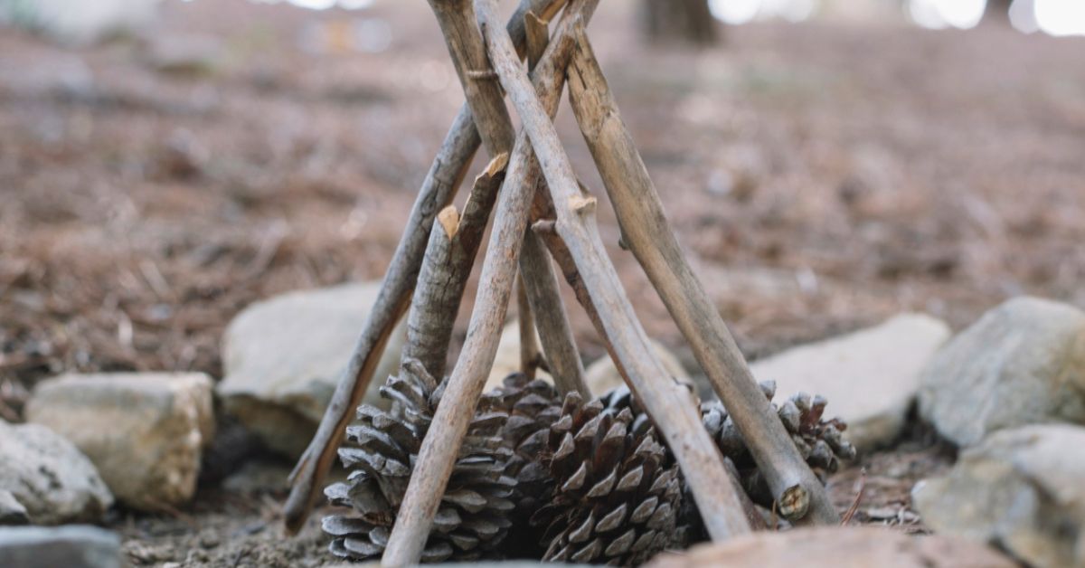como-encender-una-chimenea-piñas-de-arbol-bajo-un-tipi