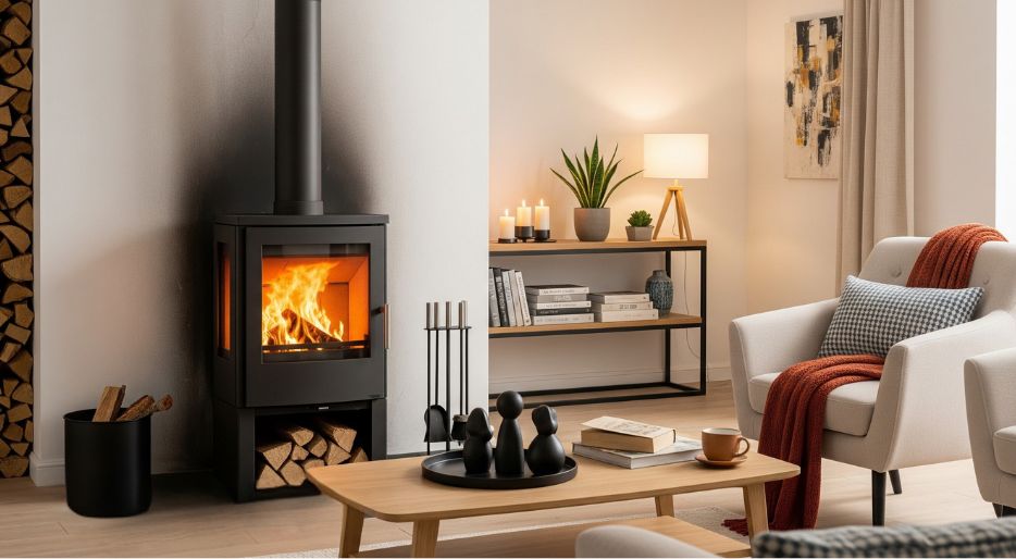 dirty wall wood stove